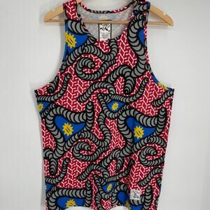 Play Cloths Tank Top Men’s Large 90s Y2K Psychedelic Print Streetwear Colorful